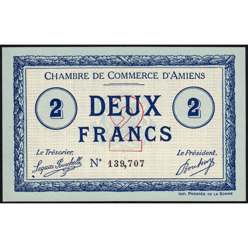 Amiens - Pirot 7-18 - 2 francs - 1915 - Etat : NEUF