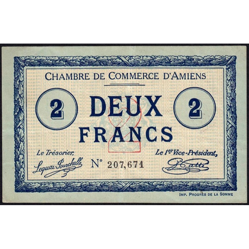Amiens - Pirot 7-31 - 2 francs - 1915 - Etat : TTB-