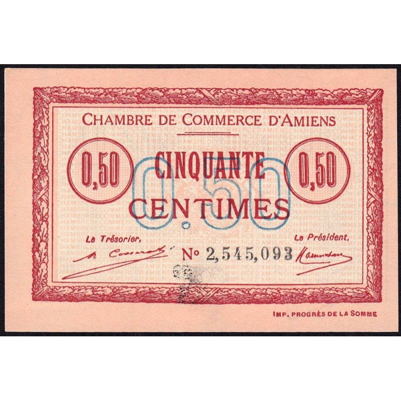 Amiens - Pirot 7-49 variété - 50 centimes - 1920 - Etat : SPL