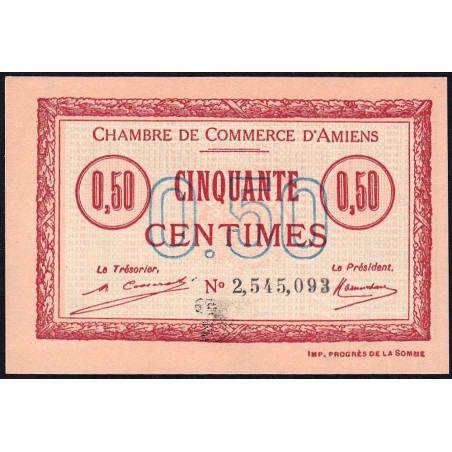 Amiens - Pirot 7-49 variété - 50 centimes - 1920 - Etat : SPL