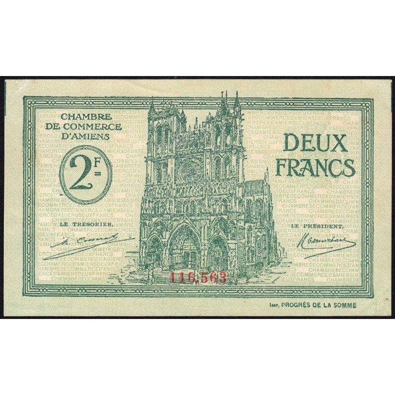Amiens - Pirot 7-57 - 2 francs - 1922 - Etat : TTB+