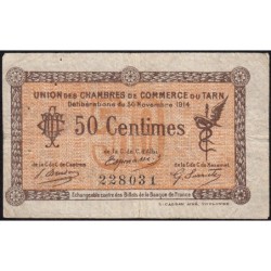 Albi, Castres, Mazamet (Tarn) - Pirot 5-1 - 50 centimes - 30/11/1914 - Etat : TB-