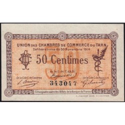 Albi, Castres, Mazamet (Tarn) - Pirot 5-1 variété - 50 centimes - 30/11/1914 - Etat : SUP+