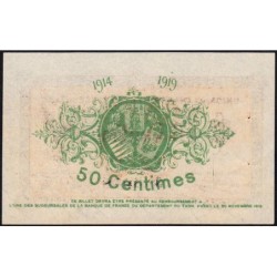 Albi, Castres, Mazamet (Tarn) - Pirot 5-1 variété - 50 centimes - 30/11/1914 - Etat : SUP+