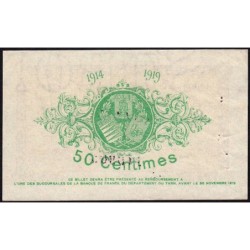 Albi, Castres, Mazamet (Tarn) - Pirot 5-1 variété - 50 centimes - 30/11/1914 - Etat : TTB