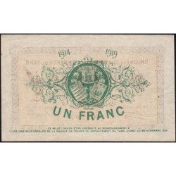 Albi, Castres, Mazamet (Tarn) - Pirot 5-5 - 1 franc - 30/11/1914 - Etat : TTB