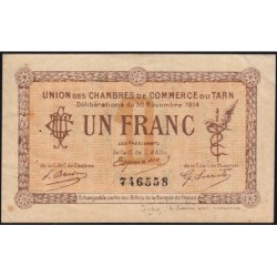 Albi, Castres, Mazamet (Tarn) - Pirot 5-5 - 1 franc - 30/11/1914 - Etat : TTB