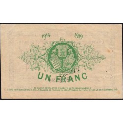 Albi, Castres, Mazamet (Tarn) - Pirot 5-5 - 1 franc - 30/11/1914 - Etat : TTB