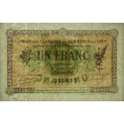 Albi, Castres, Mazamet (Tarn) - Pirot 5-5 variété - 1 franc - 30/11/1914 - Etat : SUP-