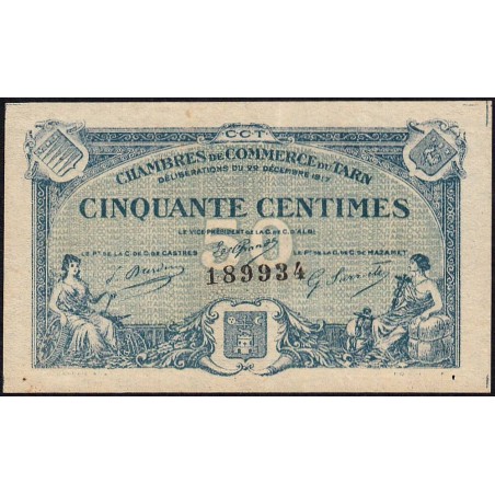 Albi, Castres, Mazamet (Tarn) - Pirot 5-9 - 50 centimes - 22/12/1917 - Etat : SUP