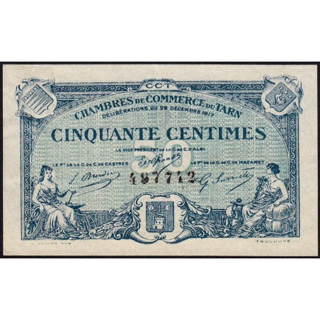Albi, Castres, Mazamet (Tarn) - Pirot 5-9 - 50 centimes - 22/12/1917 - Etat : SUP