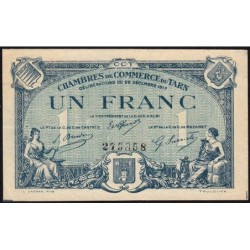 Albi, Castres, Mazamet (Tarn) - Pirot 5-13 variété - 1 franc - 22/12/1917 - Etat : SUP