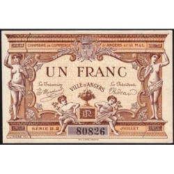 Angers (Maine-et-Loire) - Pirot 8-7- 1 franc - Série B2 - 07/1915 - Etat : SUP+