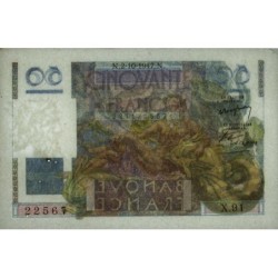 F 20-09 - 02/10/1947 - 50 francs - Le Verrier - Série X.91 - Etat : SUP+