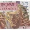 F 20-09 - 02/10/1947 - 50 francs - Le Verrier - Série X.91 - Etat : SUP