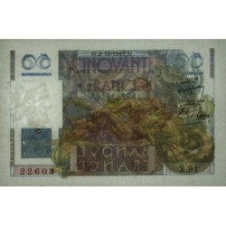 F 20-09 - 02/10/1947 - 50 francs - Le Verrier - Série X.91 - Etat : SUP