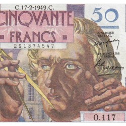 F 20-11 - 17/02/1949 - 50 francs - Le Verrier - Série O.117 - Etat : SPL+