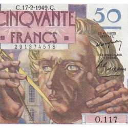 F 20-11 - 17/02/1949 - 50 francs - Le Verrier - Série O.117 - Etat : pr.NEUF