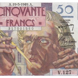 F 20-12 - 19/05/1949 - 50 francs - Le Verrier - Série V.127 - Etat : SPL