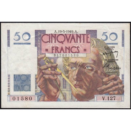 F 20-12 - 19/05/1949 - 50 francs - Le Verrier - Série V.127 - Etat : TTB