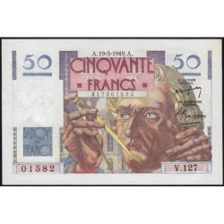 F 20-12 - 19/05/1949 - 50 francs - Le Verrier - Série V.127 - Etat : SPL+