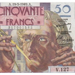 F 20-12 - 19/05/1949 - 50 francs - Le Verrier - Série V.127 - Etat : SPL+