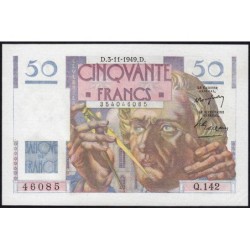 F 20-13 - 03/11/1949 - 50 francs - Le Verrier - Série Q.142 - Etat : SUP+