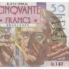 F 20-13 - 03/11/1949 - 50 francs - Le Verrier - Série Q.142 - Etat : SUP
