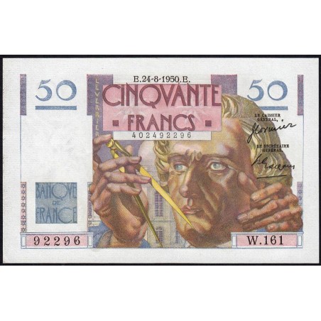 F 20-16 - 24/08/1950 - 50 francs - Le Verrier - Série W.161 (remplacement) - Etat : SPL