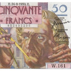 F 20-16 - 24/08/1950 - 50 francs - Le Verrier - Série W.161 (remplacement) - Etat : SPL+