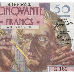 F 20-16 - 24/08/1950 - 50 francs - Le Verrier - Série K.163 - Etat : SPL