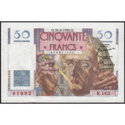 F 20-16 - 24/08/1950 - 50 francs - Le Verrier - Série K.163 - Etat : SUP