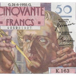 F 20-16 - 24/08/1950 - 50 francs - Le Verrier - Série K.163 - Etat : SPL+