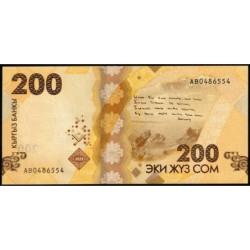 Kirghizistan - Pick 37a - 200 som - série AB - 2023 - Etat : NEUF