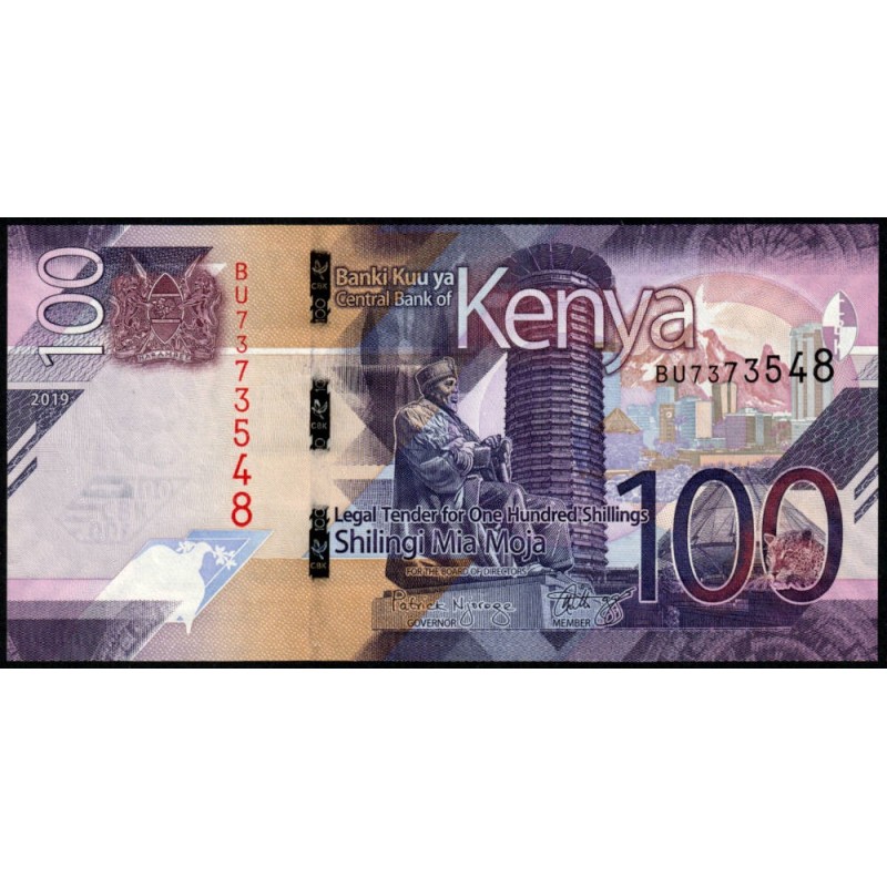 Kenya - Pick 53a - 100 shillings - Série BU - 2019 - Etat : NEUF