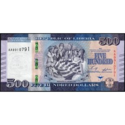 Libéria - Pick 42a - 500 dollars - Série AA - 2022 - Etat : NEUF