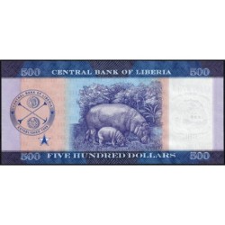 Libéria - Pick 42a - 500 dollars - Série AA - 2022 - Etat : NEUF