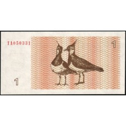 Lituanie - Pick 39 - 1 talonas - Série TA - 1992 - Etat : NEUF
