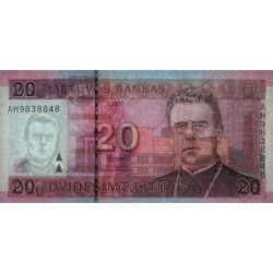 Lituanie - Pick 69_2 - 20 litu - Série AH - 2007 - Etat : NEUF