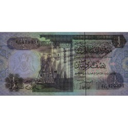 Libye - Pick 58b - 1/2 dinar - Série ‭4 د/22 - 1991 - Etat : NEUF