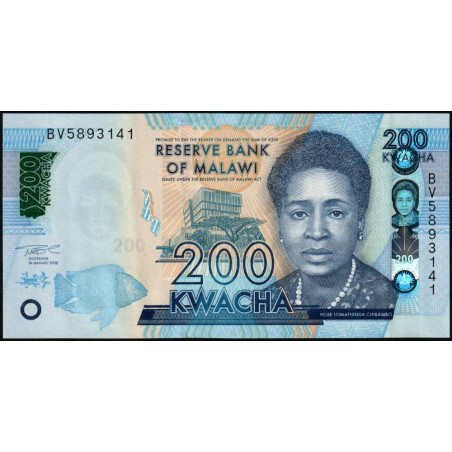 Malawi - Pick 65Af - 200 kwacha - Série BV - 01/01/2022 - Etat : NEUF
