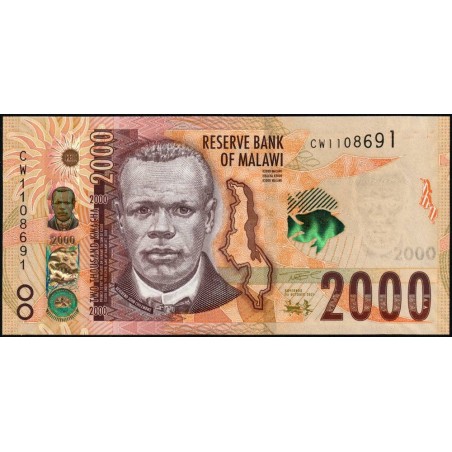 Malawi - Pick 70a - 2'000 kwacha - Série CW - 01/10/2021 - Etat : NEUF