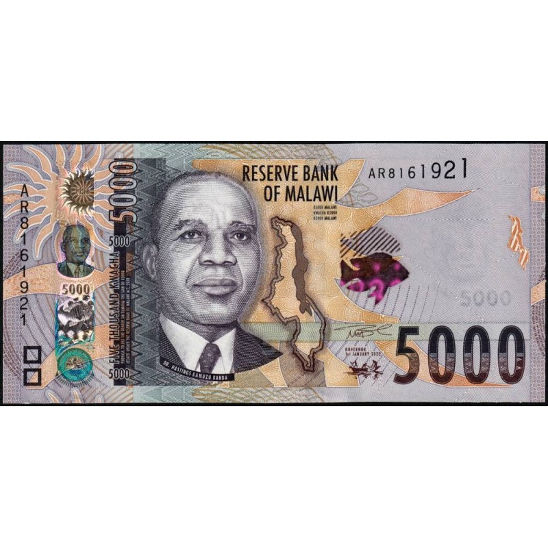Malawi - Pick 71b - 5'000 kwacha - Série AR - 01/01/2022 - Etat : NEUF
