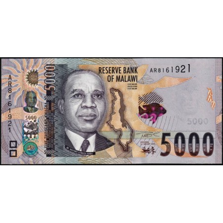 Malawi - Pick 71b - 5'000 kwacha - Série AR - 01/01/2022 - Etat : NEUF