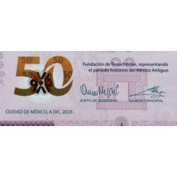Mexique - Pick 133e_3 - 50 pesos - Série DC - 06/12/2023 - Polymère commémoratif - Etat : NEUF