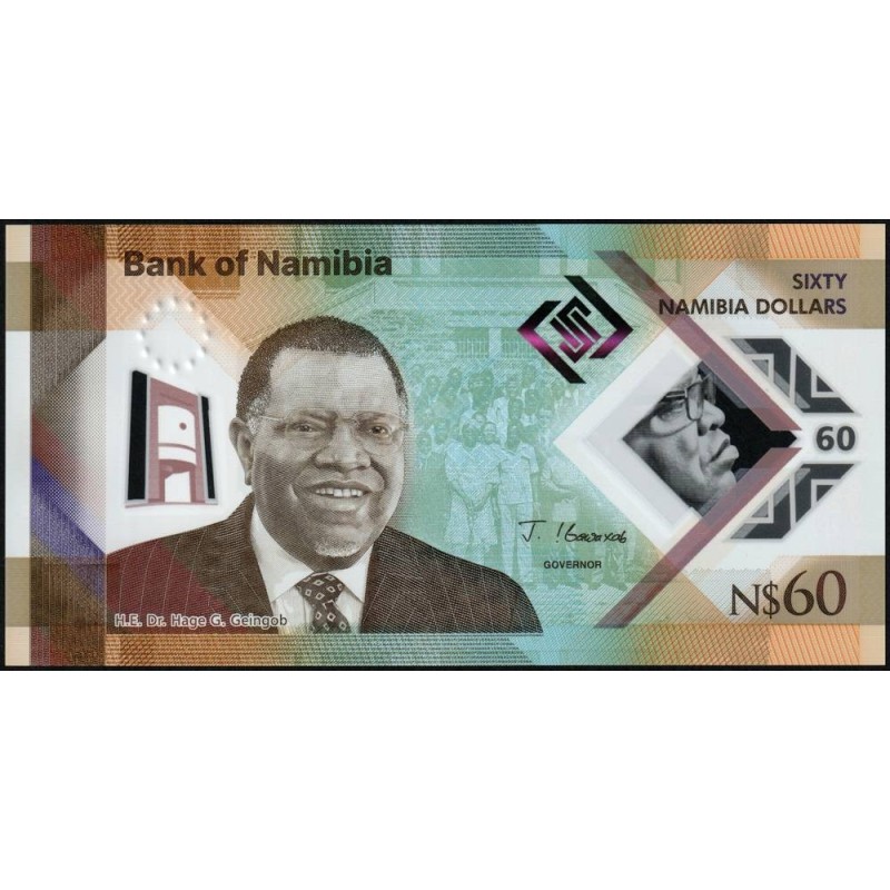 Namibie - Pick 19 - 60 dollars - Série HGG - 2025 - Polymère commémoratif - Etat : NEUF