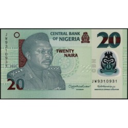 Nigéria - Pick 34s_1 - 20 naira - Série JW - 2024 - Polymère - Etat : NEUF