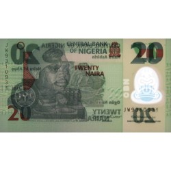 Nigéria - Pick 34s_1 - 20 naira - Série JW - 2024 - Polymère - Etat : NEUF