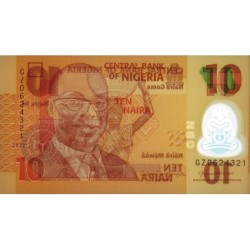 Nigéria - Pick 39m - 10 naira - Série GZ - 2022 - Polymère - Etat : NEUF