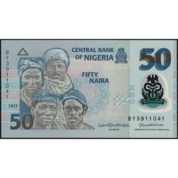Nigéria - Pick 40m - 50 naira - Série BY - 2023 - Polymère - Etat : NEUF